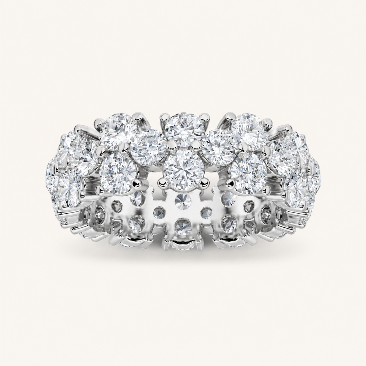 5.00 CT Round Cut Lab Grown Diamond Eternity Ring