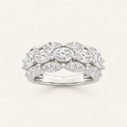 3.00 CT Oval Cut Lab Grown Diamond Multi Stone Band Ring