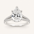 3CT Pear Cut Lab Grown Diamond Side Stone Ring