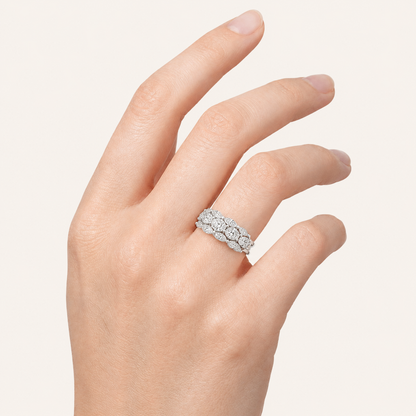 3.00 CT Oval Cut Lab Grown Diamond Multi Stone Band Ring