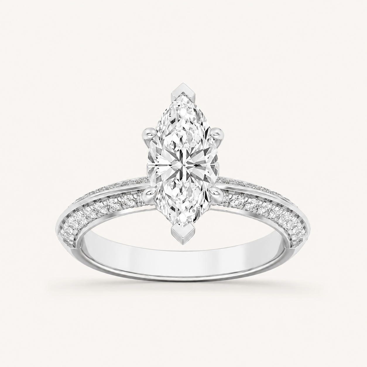 2.50 CT Marquise Cut Lab Grown Diamond Solitaire Ring