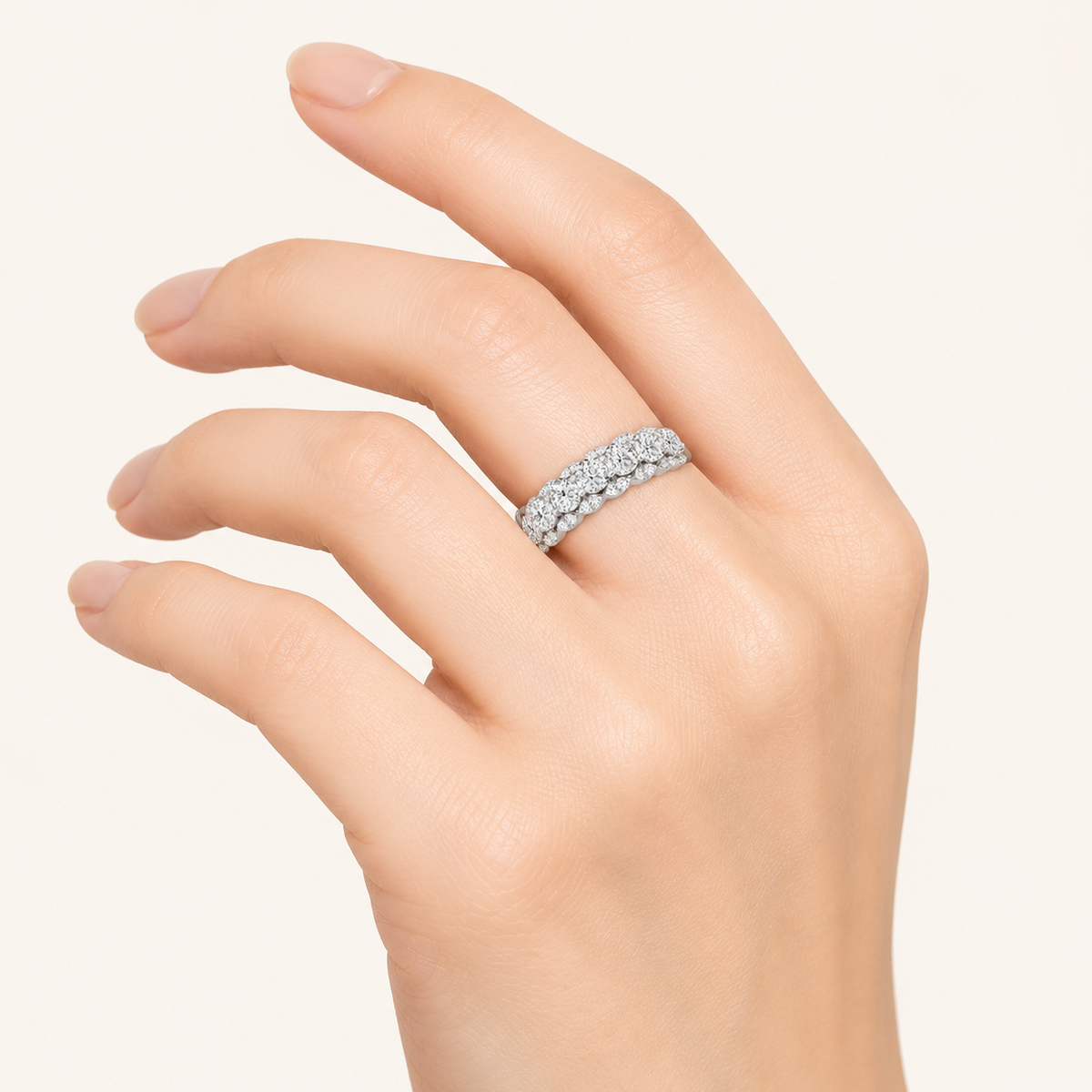 2.00 CT Round Cut Lab Grown Diamond Multi Stone Band Ring