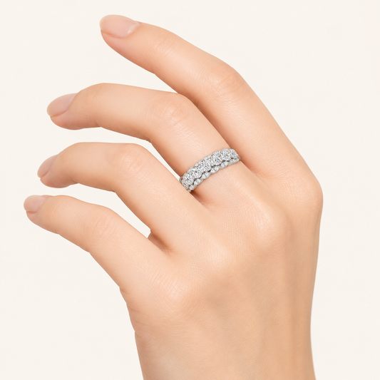 2.00 CT Round Cut Lab Grown Diamond Multi Stone Band Ring