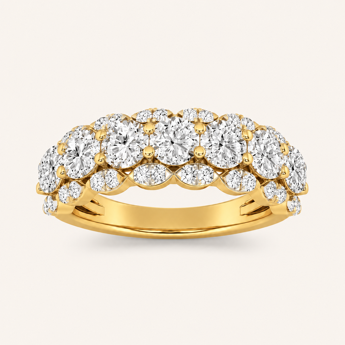 2.00 CT Round Cut Lab Grown Diamond Multi Stone Band Ring