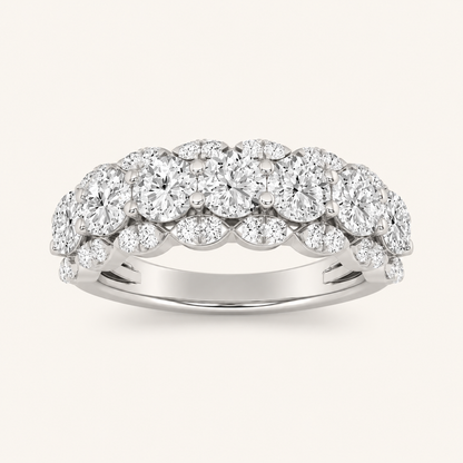 2.00 CT Round Cut Lab Grown Diamond Multi Stone Band Ring