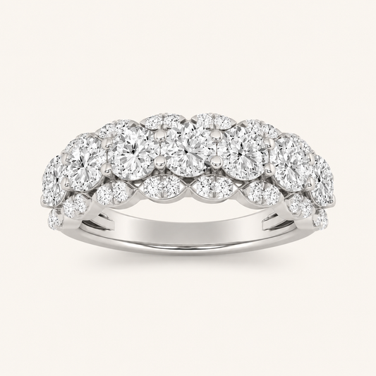 2.00 CT Round Cut Lab Grown Diamond Multi Stone Band Ring