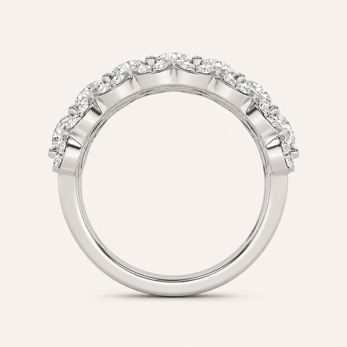 2.00 CT Round Cut Lab Grown Diamond Multi Stone Band Ring