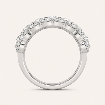 2.00 CT Round Cut Lab Grown Diamond Multi Stone Band Ring
