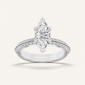2.00 CT Marquise Cut Lab Grown Diamond Micro Pave Knife Edge Solitaire Ring