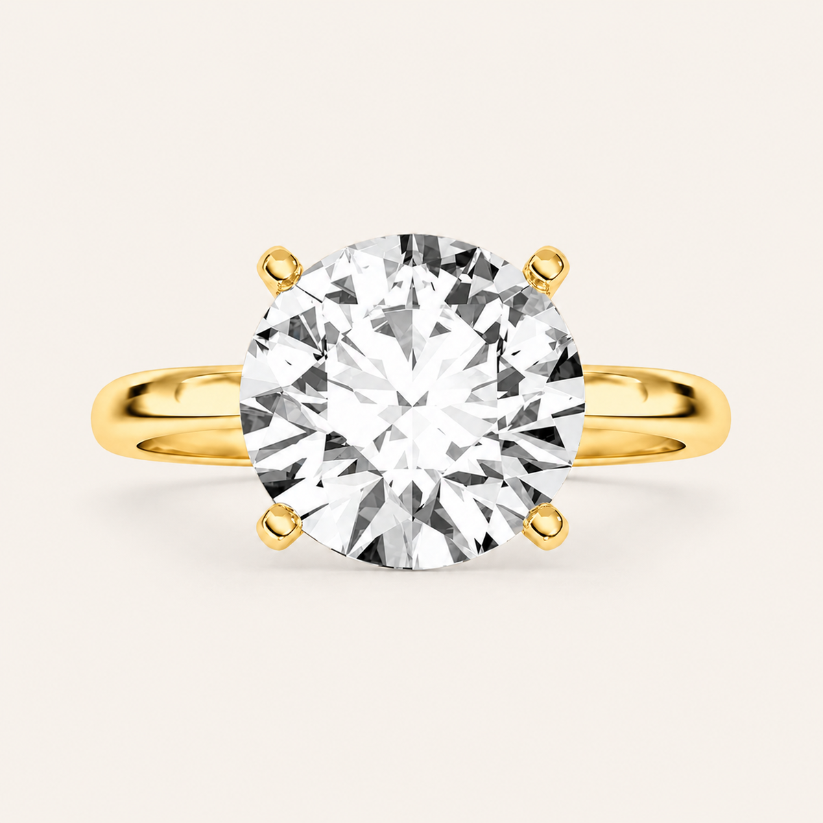 5CT Round Cut Lab Grown Diamond Solitaire Ring