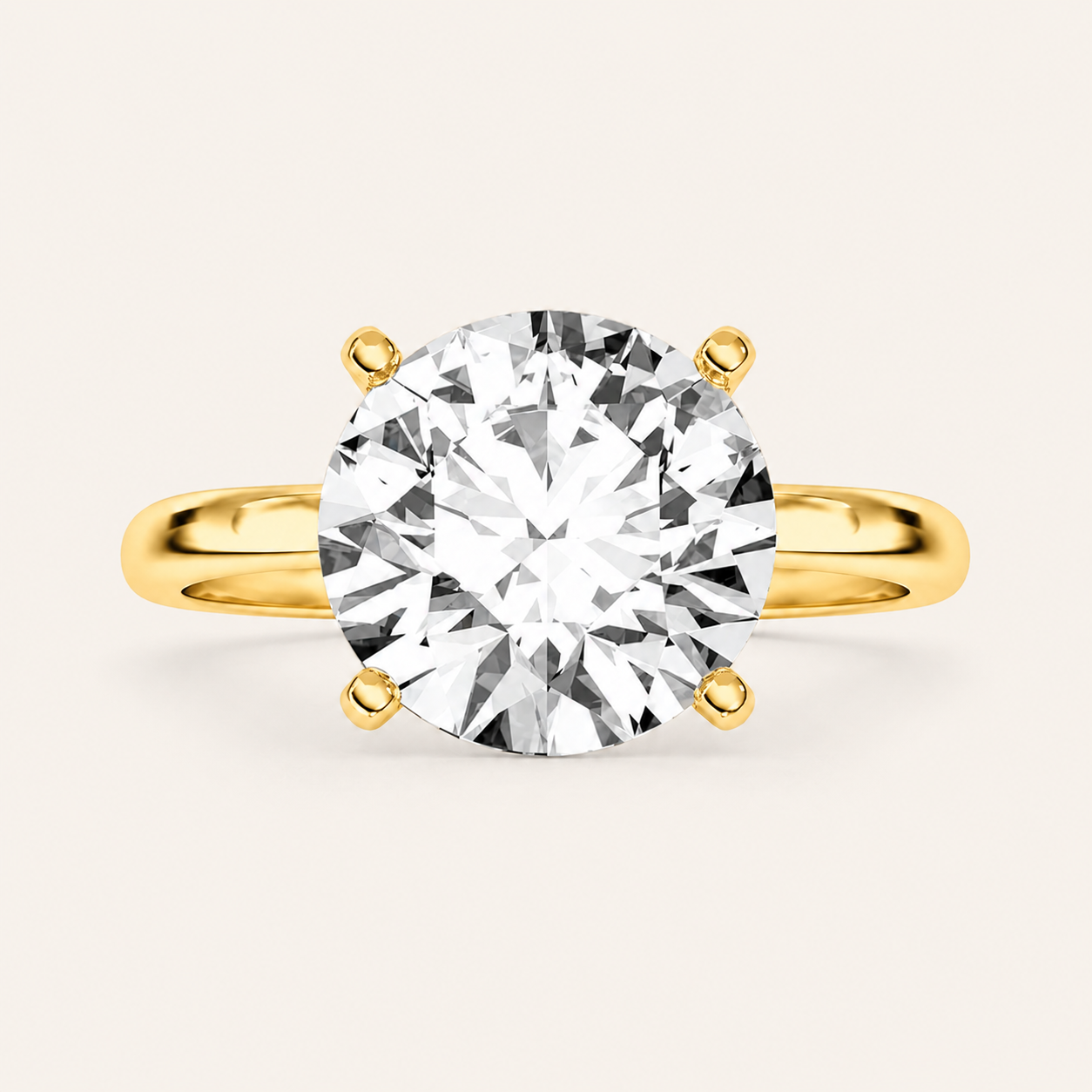 5CT Round Cut Lab Grown Diamond Solitaire Ring