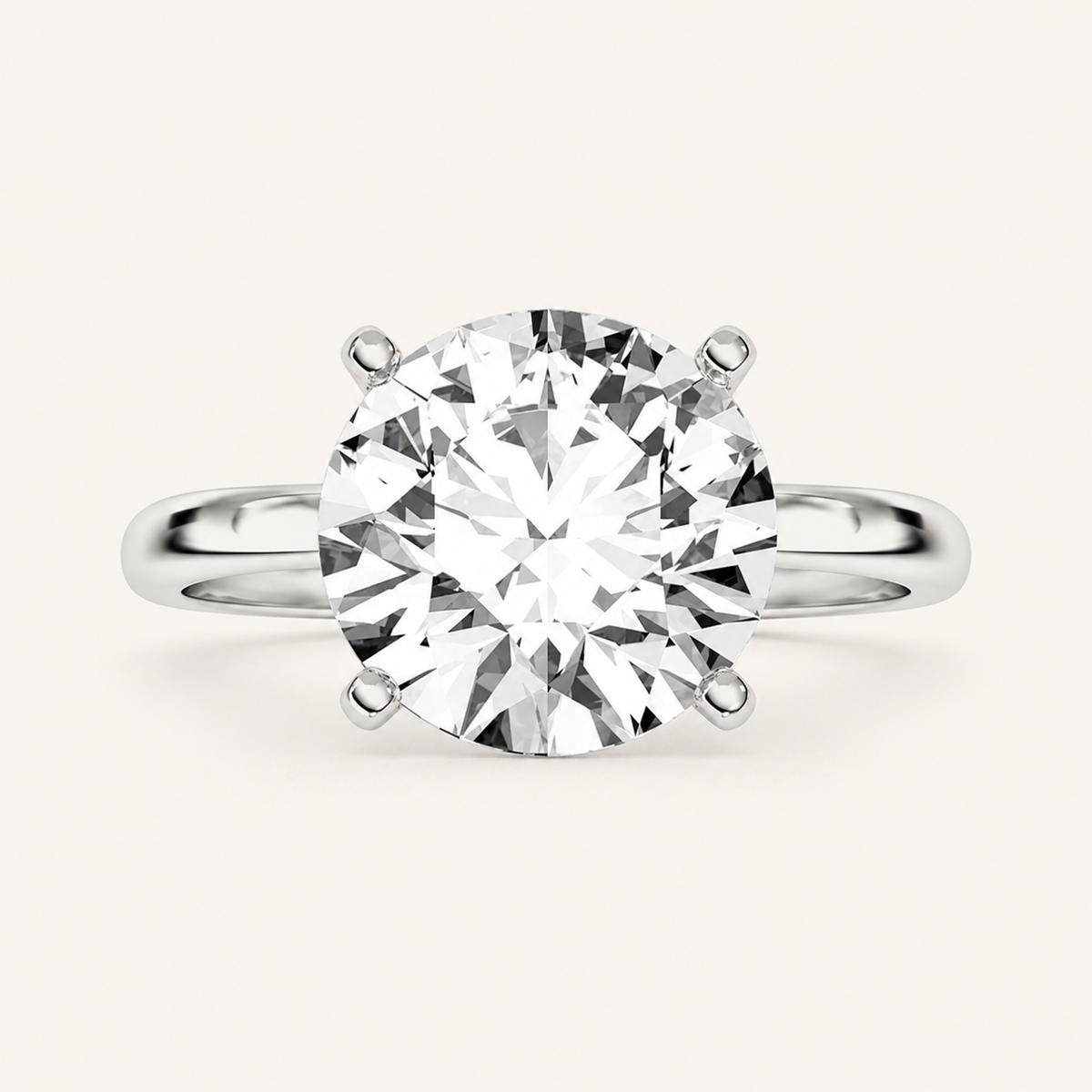 5CT Round Cut Lab Grown Diamond Solitaire Ring