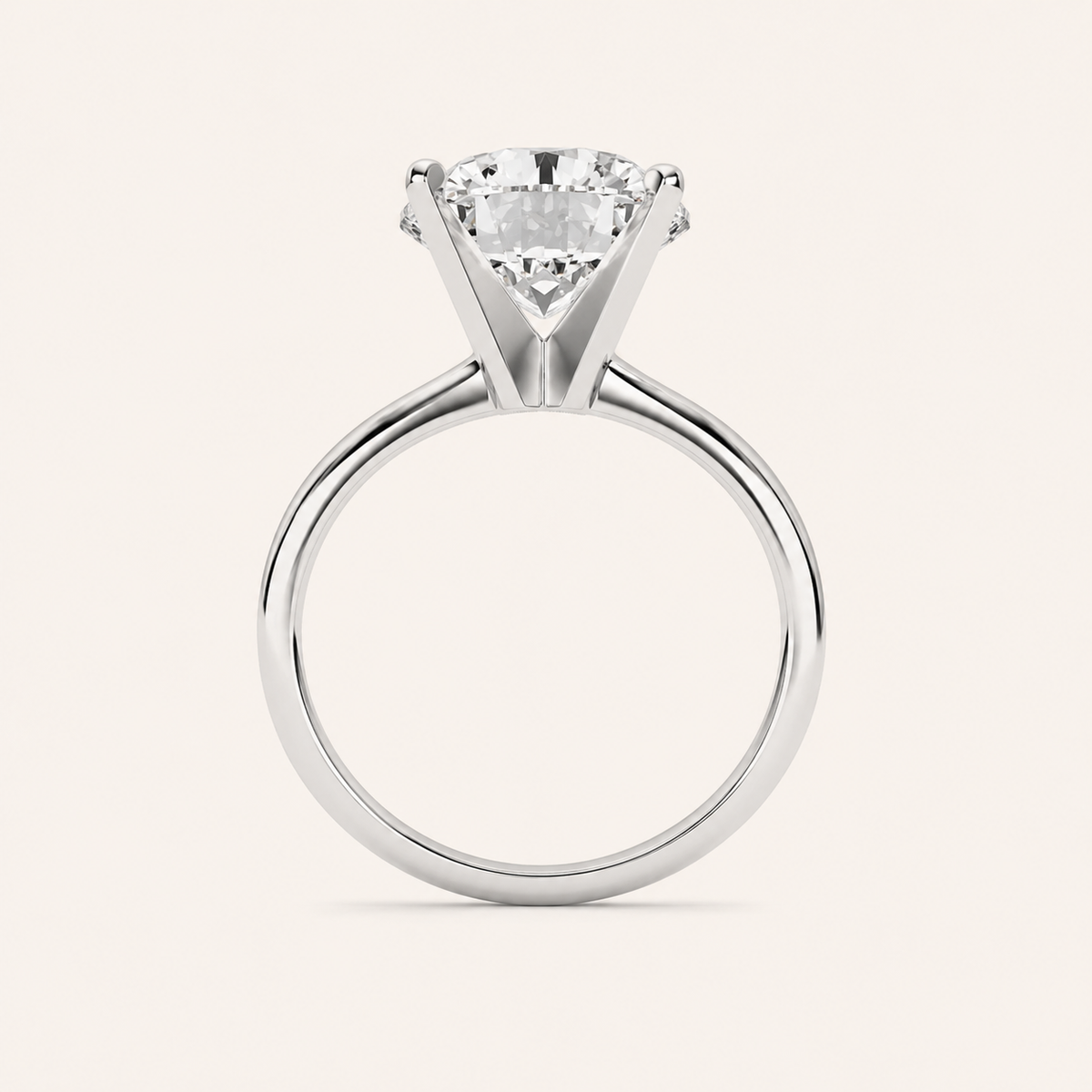 5CT Round Cut Lab Grown Diamond Solitaire Ring