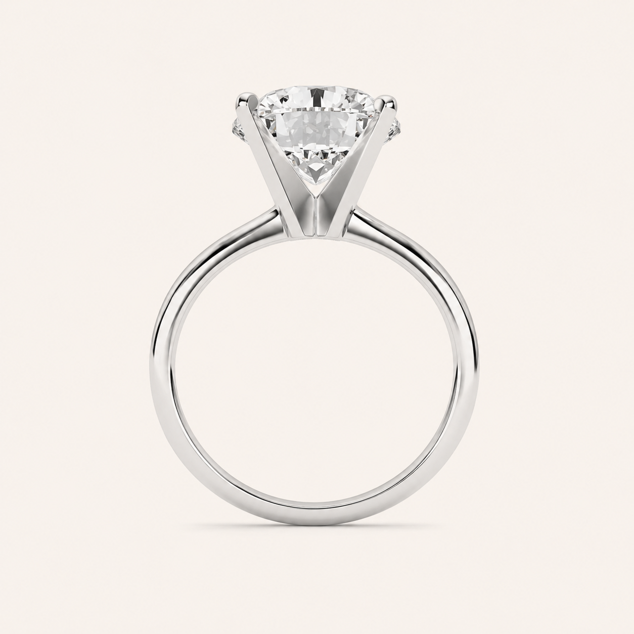 5CT Round Cut Lab Grown Diamond Solitaire Ring