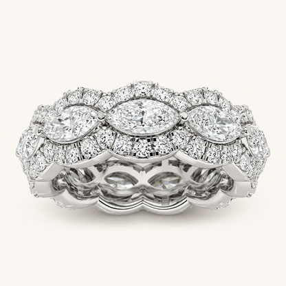 4CT Marquise Cut Lab Grown Diamond Eternity Ring
