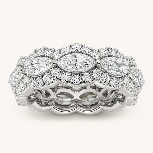 4CT Marquise Cut Lab Grown Diamond Eternity Ring