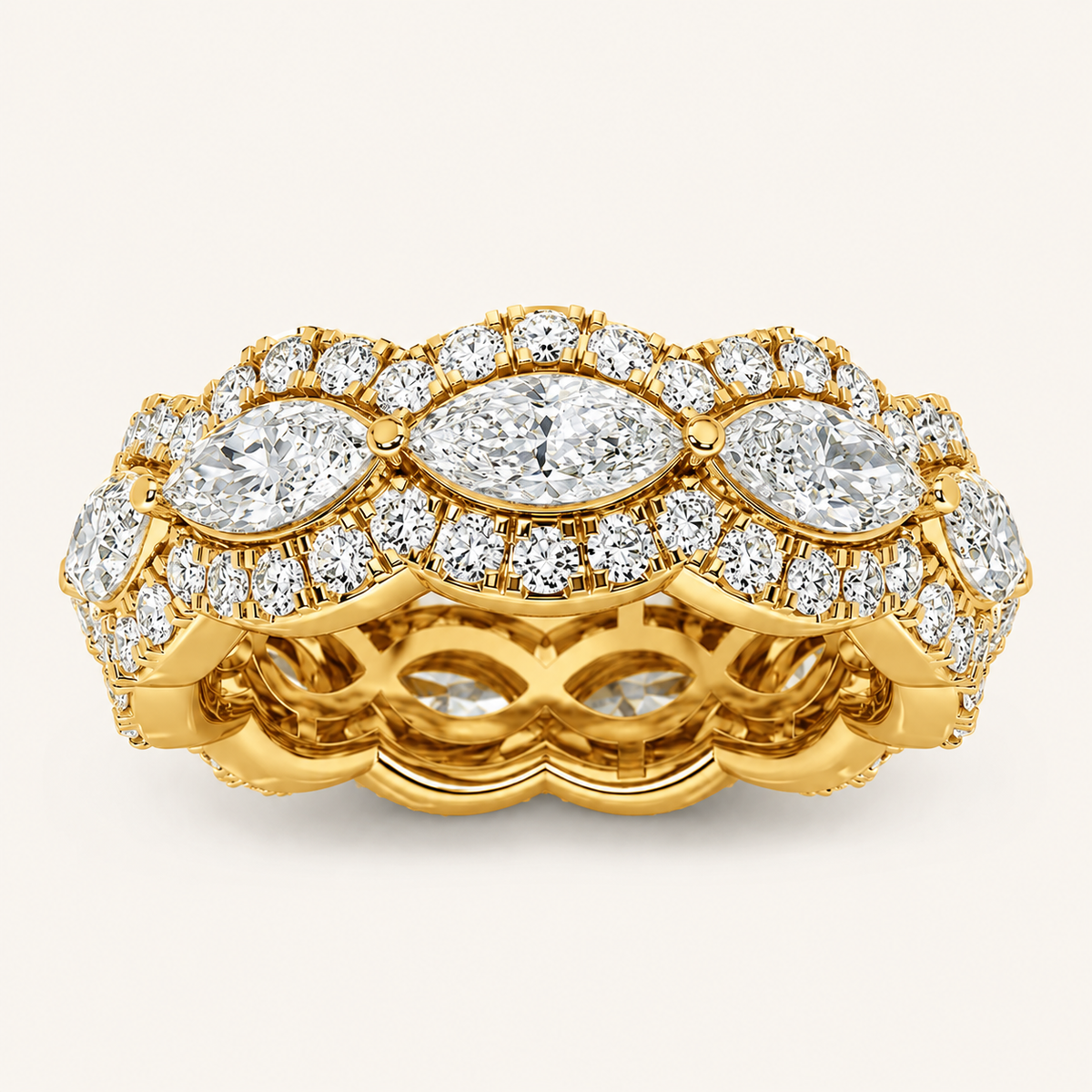 4CT Marquise Cut Lab Grown Diamond Eternity Ring