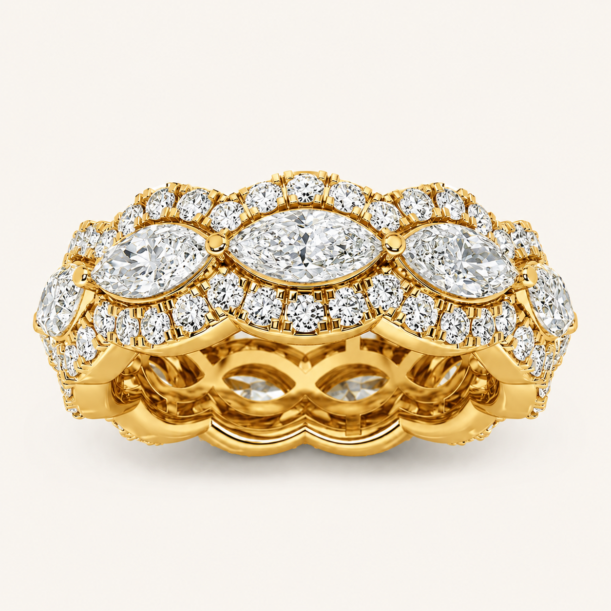 4CT Marquise Cut Lab Grown Diamond Eternity Ring