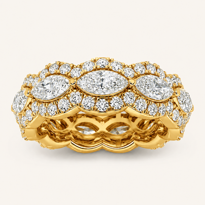 4CT Marquise Cut Lab Grown Diamond Eternity Ring