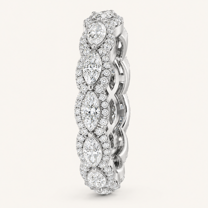 4CT Marquise Cut Lab Grown Diamond Eternity Ring
