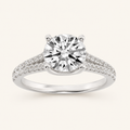 2CT Round Cut Lab Grown Diamond Split Shank Trellis Engagement Ring