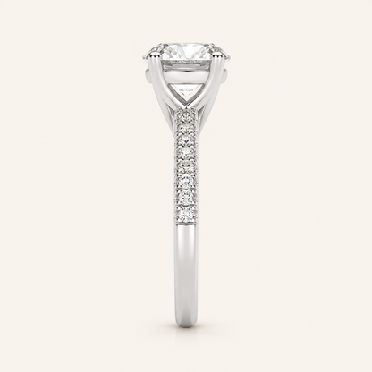 2CT Round Cut Lab Grown Diamond Split Shank Trellis Engagement Ring