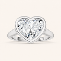 3CT Heart Cut Lab Grown Diamond Bezel Set Ring