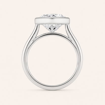 3CT Heart Cut Lab Grown Diamond Bezel Set Ring