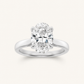 2.00 CT Oval Cut Lab Grown Diamond Petite Shank Solitaire Ring