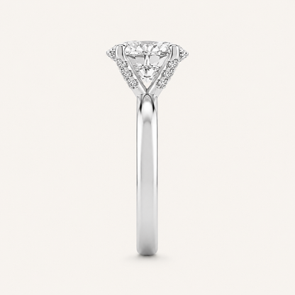2.00 CT Oval Cut Lab Grown Diamond Petite Shank Solitaire Ring