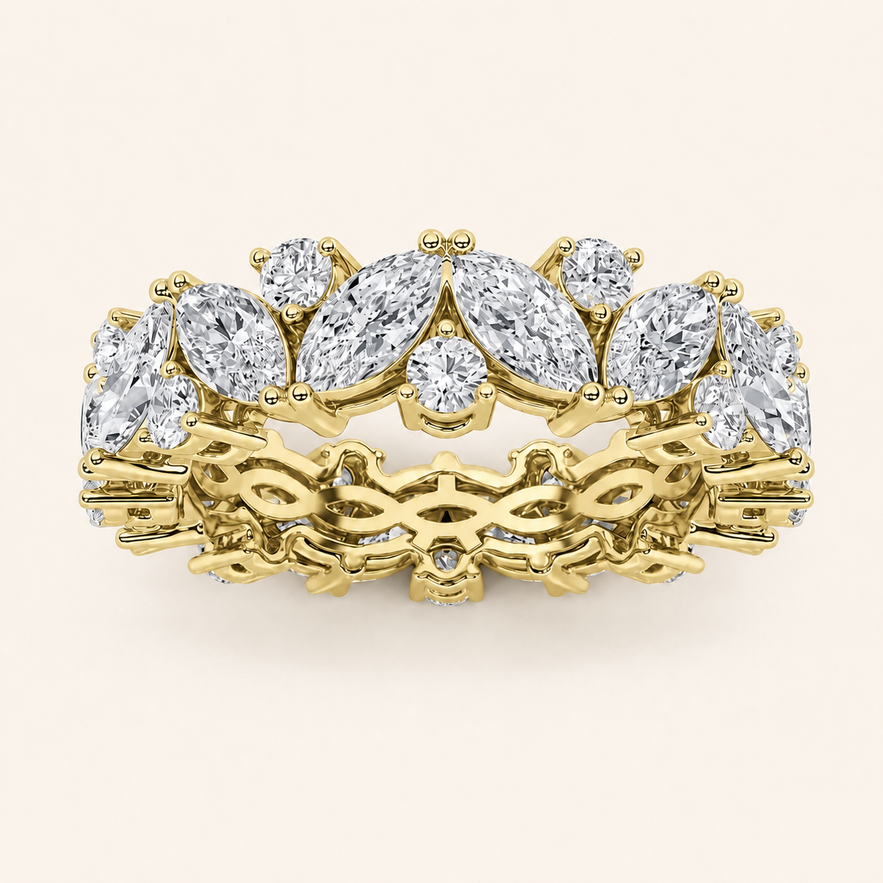 3CT Marquise Cut Lab Grown Diamond Eternity Ring