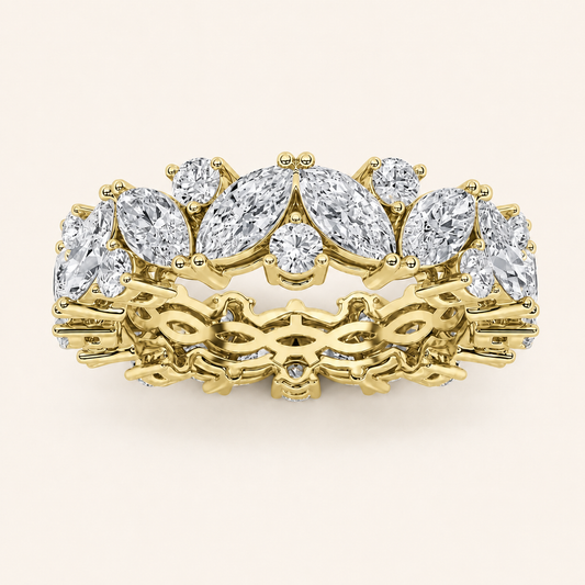 3CT Marquise Cut Lab Grown Diamond Eternity Ring