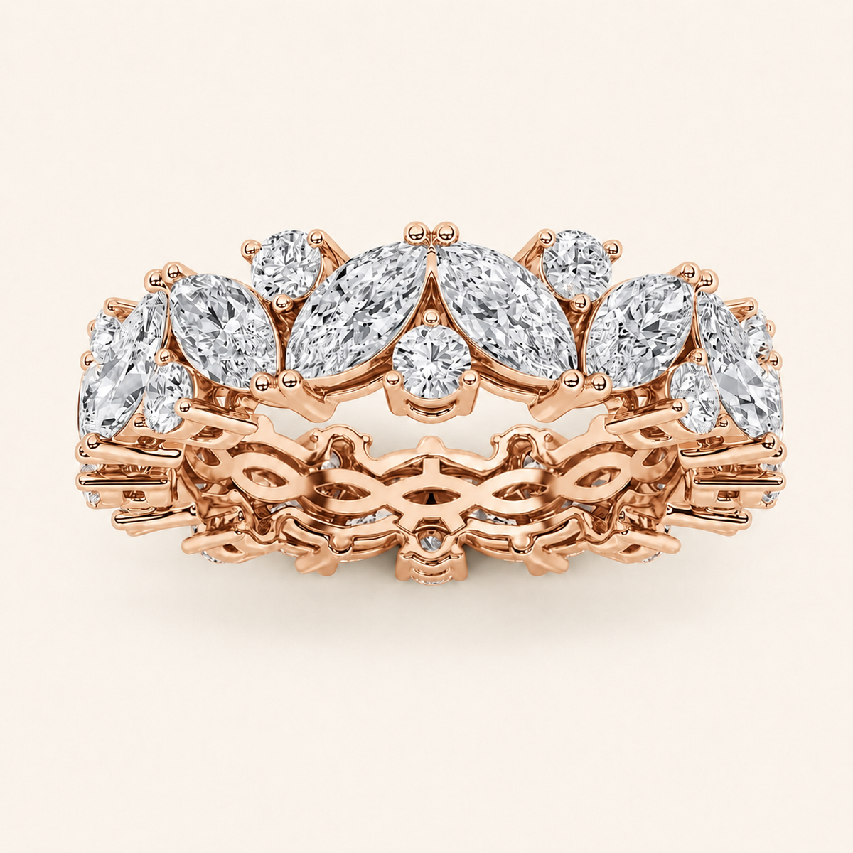 3CT Marquise Cut Lab Grown Diamond Eternity Ring