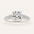 4CT Round Cut Lab Grown Diamond Split Shank Trellis Engagement Ring