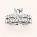 2CT Radiant Cut Lab Grown Diamond Classic Accented Bridal Set