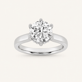 1.00 CT Round Cut Lab Grown Diamond Cathedral Shank Solitaire Ring