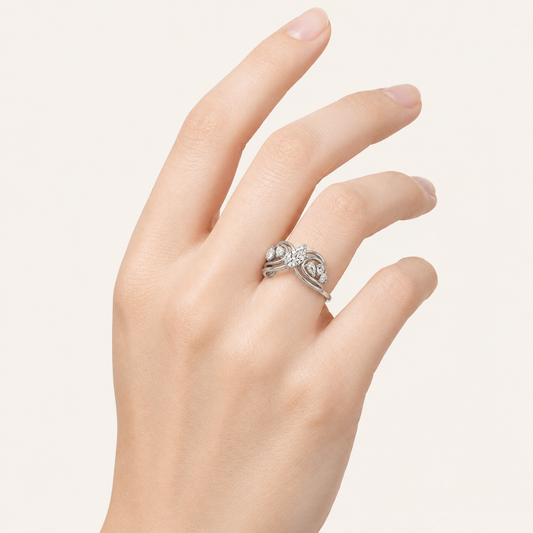 2.00 CT Pear Cut Lab Grown Diamond Seven Stone Fashion Cluster Ring