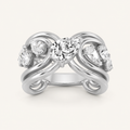 2.00 CT Pear Cut Lab Grown Diamond Seven Stone Fashion Cluster Ring