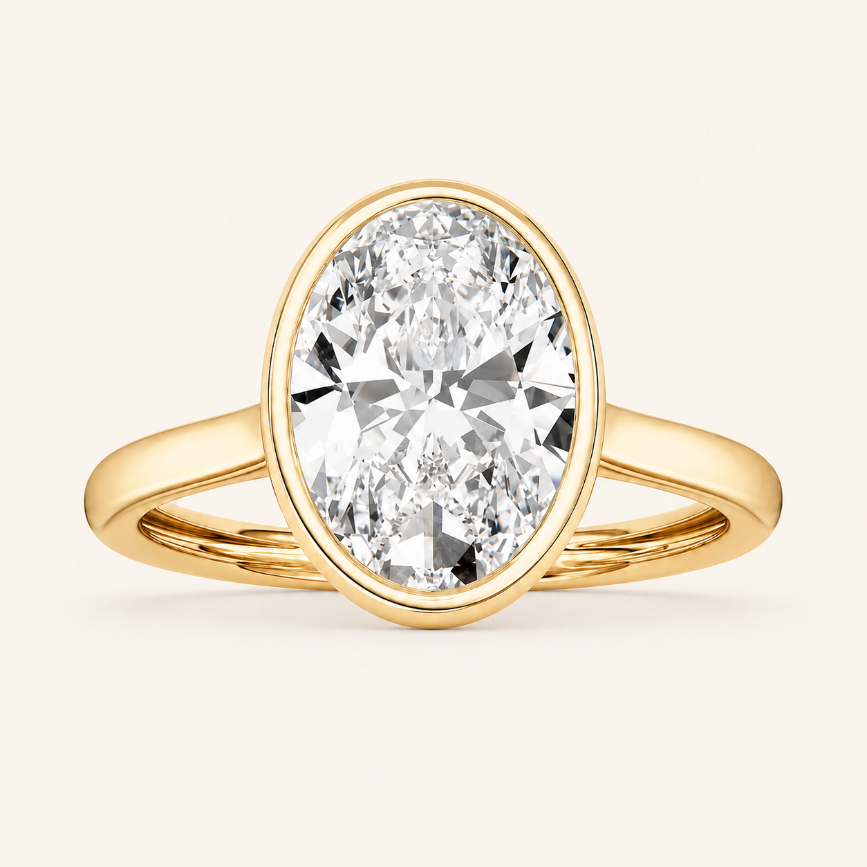Oval Cut Lab Grown Diamond Ring in 14K Gold