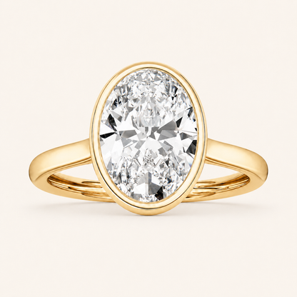 Oval Cut Lab Grown Diamond Ring in 14K Gold