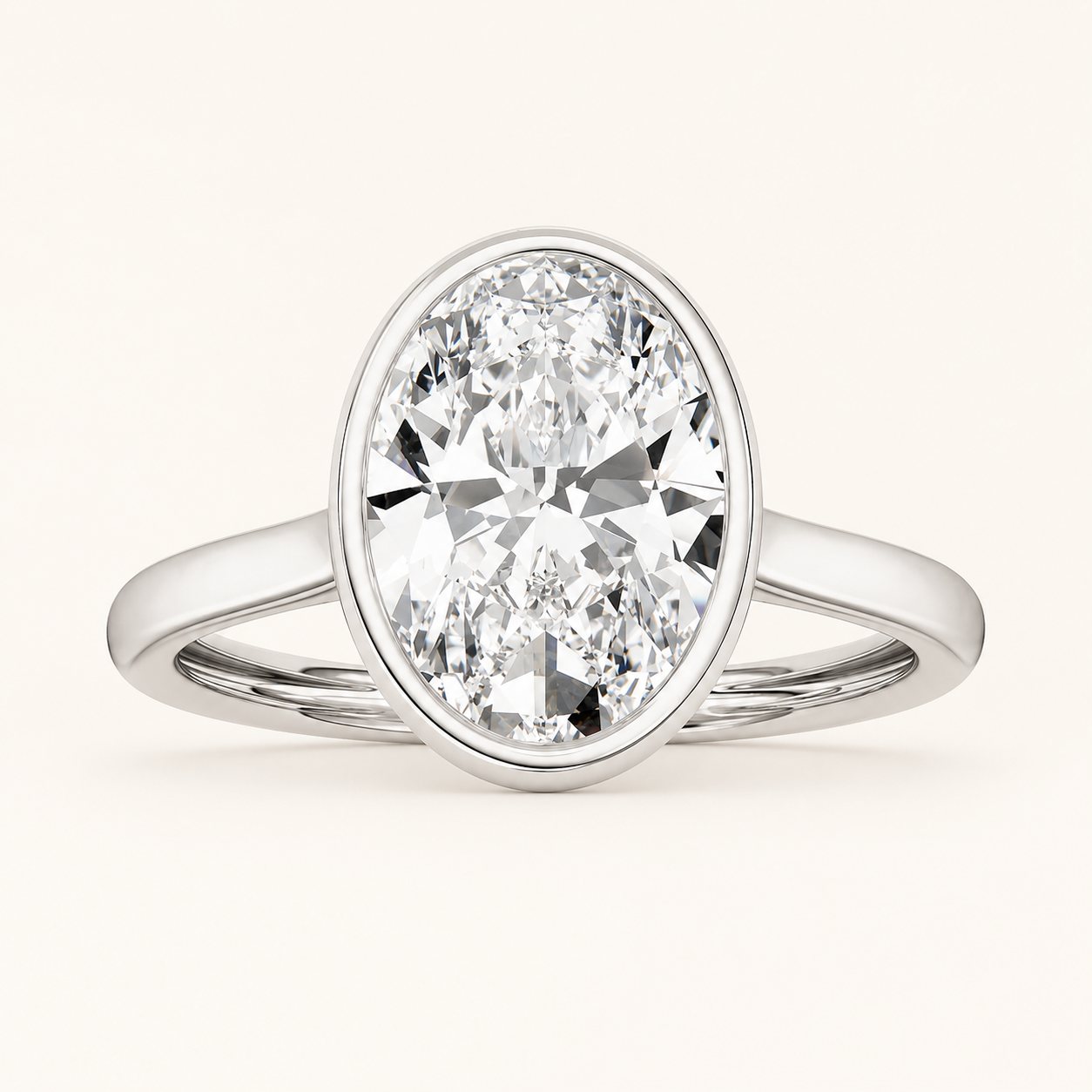 Oval Cut Lab Grown Diamond Ring in 14K Gold