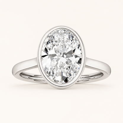 Oval Cut Lab Grown Diamond Ring in 14K Gold