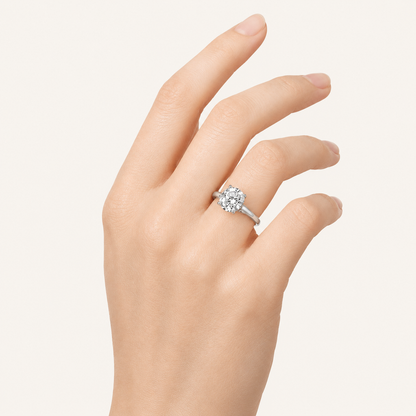 2.00 CT Round Cut Lab Grown Diamond Cathedral Shank Solitaire Ring