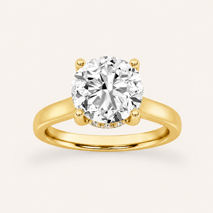1.50 CT Round Cut Lab Grown Diamond Cathedral Shank Solitaire Ring