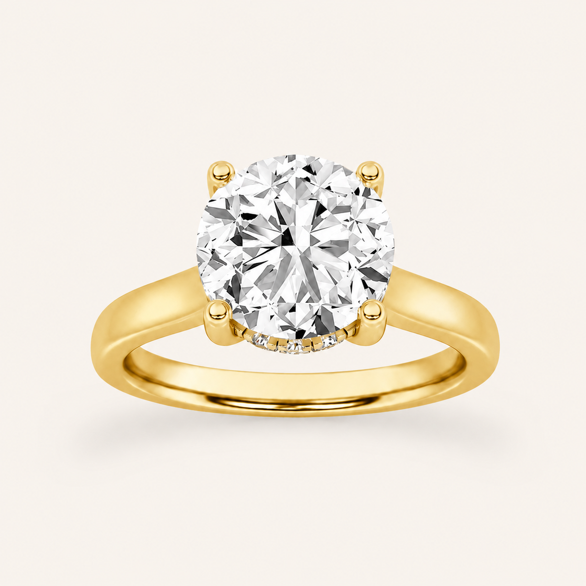 2.00 CT Round Cut Lab Grown Diamond Cathedral Shank Solitaire Ring