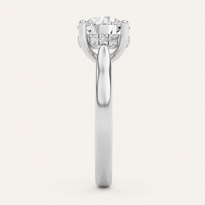 1.50 CT Round Cut Lab Grown Diamond Cathedral Shank Solitaire Ring