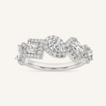 1.50 CT Mix Cut Lab Grown Diamond Halo Ring