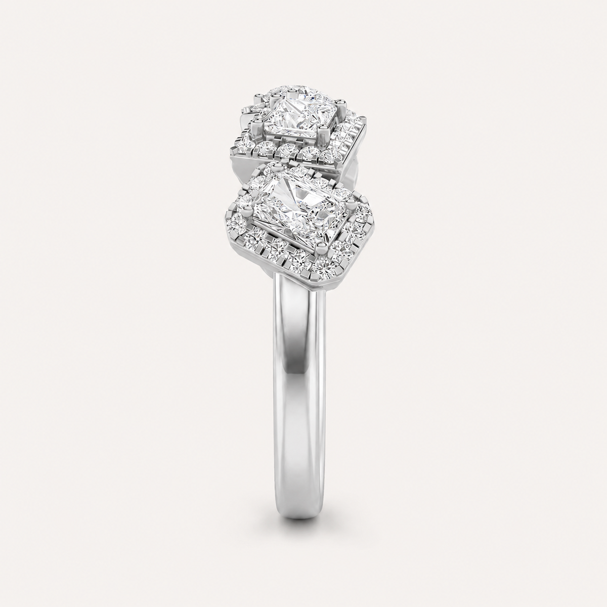 1.33 CT Mix Cut Lab Grown Diamond Halo Ring