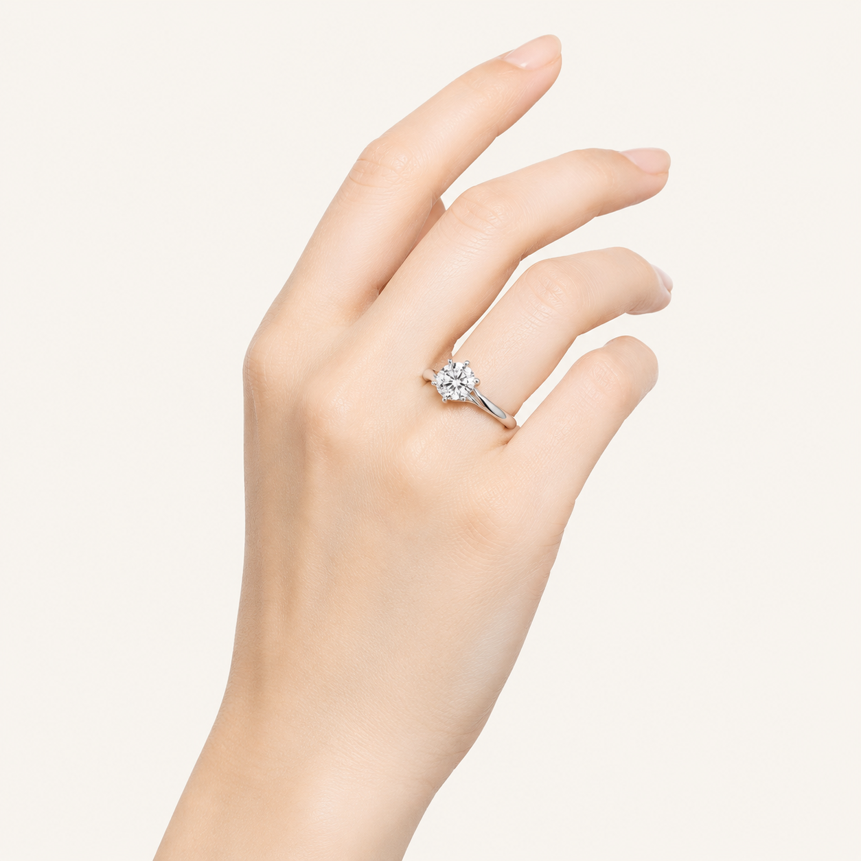 2.00 CT Round Cut Lab Grown Diamond Bypass Shank Solitaire Ring