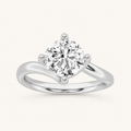 1.00 CT Round Cut Lab Grown Diamond Bypass Shank Solitaire Ring